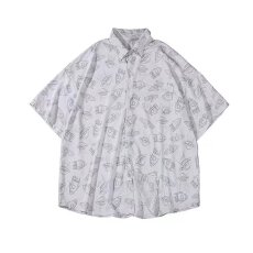 批发个性短袖<b class='q'>衬衫</b>男士时尚印花休闲<b class='q'>衬衣</b>潮流百搭夏季服装
