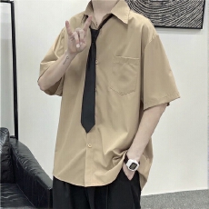 时尚男士短袖衬衫清新百搭休闲商务控件设计舒适透气强烈推荐