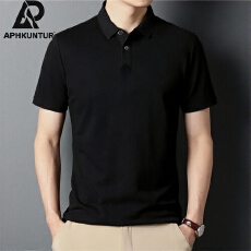 批发简约时尚<b class='q'>男士</b><b class='q'>翻领</b>短袖<b class='q'>T</b><b class='q'>恤</b>纯色休闲舒适大码百搭衣服