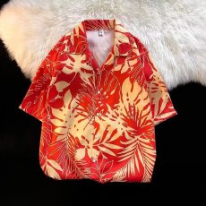 批发热带花卉图案<b class='q'>衬衫</b>男士短袖夏季轻便舒适时尚潮流
