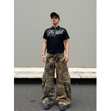 批发休闲时尚<b class='q'>男</b>士宽松牛仔裤大口袋设计耐磨舒适日常必备长裤