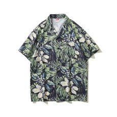 批发清新花卉印花短袖衬衫适合度假休闲男女通用时尚夏季必备