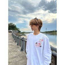 批发花卉刺绣<b class='q'>男</b>士卫衣休闲时尚春秋薄款长袖外套潮流百搭
