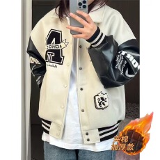批发时尚街头拼接夹克外套<b class='q'>男</b>士百搭保暖<b class='q'>上衣</b>舒适亮眼休闲风格