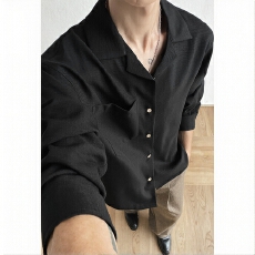 批发轻盈透气休闲<b class='q'>衬衫</b>简约设计<b class='q'>男士</b>上衣时尚百搭潮流单品