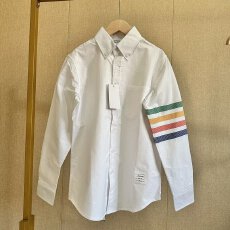 批发时尚简约纯白<b class='q'>衬衫</b><b class='q'>男士</b>长袖潮流休闲上衣彩条设计商务百搭<b class='q'>衬衣</b>