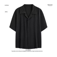 批发时尚<b class='q'>衬衫</b>夏季短袖舒适纯色经典潮流<b class='q'>男士</b>上衣休闲百搭设计