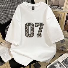 批发时尚休闲豹纹数字印花男士短袖T恤潮流百搭<b class='q'>夏</b>季新品