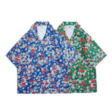批发时尚花卉印花衬衫宽松休闲<b class='q'>男</b>士<b class='q'>短袖</b>夏季上衣多色选择
