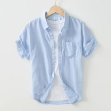 批发简约时尚短袖<b class='q'>衬衫</b><b class='q'>男士</b>休闲上衣透气舒适百搭设计夏季潮流