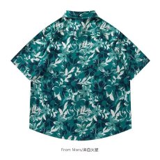 批发休闲花卉<b class='q'>衬衫</b><b class='q'>男士</b>短袖时尚潮流夏季宽松<b class='q'>衬衣</b>薄款上衣