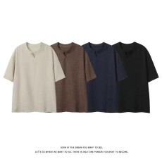 批发清新简约舒适男士纯色短袖T恤宽松休闲<b class='q'>夏</b>季外出必备