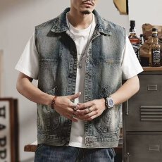 今年简约风格无袖低领系带设计休闲背心/马甲