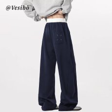 批发松紧腰口袋装饰阔腿休闲裤时尚<b class='q'>百搭</b>单品