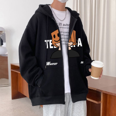 卡通图案连帽拉链宽松版型潮流卫衣