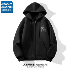 中国风印花连帽宽松版型卫衣外套