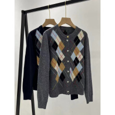 批发苏格兰菱格纹羊毛针织开衫~秋冬经典款<b class='q'>英伦</b>学院<b class='q'>风</b>圆领毛衣外套