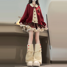 批发过新年战袍红色毛衣<b class='q'>连衣裙</b>女秋冬2026新款巨好看穿搭一整套装短裙