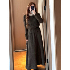 韩系巨好看一整套秋冬季2026新款针织毛衣连衣裙子女穿搭套装长裙
