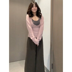 批发春装两件套针织衫女<b class='q'>秋</b>冬2026年新款设计感小众修身显瘦打底衫上衣