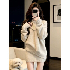 批发韩系巨好看穿搭一整套2026新款毛衣针织连衣裙子女<b class='q'>秋</b>春季短裙套装