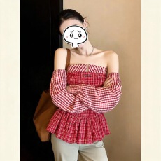 批发春夏季新款2026条纹打揽抹胸泡泡袖