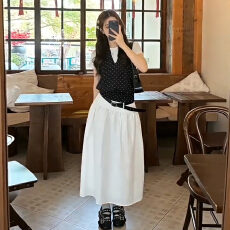 批发休闲白色半身<b class='q'>连衣裙</b>子女夏季2026年新款超火独特漂亮漂亮套装