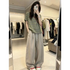 批发2026巨好看韩系超火穿搭一整套<b class='q'>短袖</b>T恤上衣女夏季阔腿<b class='q'>裤</b><b class='q'>两件套装</b>