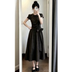 张元英同款防晒灰色长袖t恤女装2026新款夏季斜肩设计感长款上衣