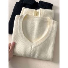 批发针织衫V领打底毛衣女2026<b class='q'>秋冬</b>新款修身显瘦遮肉长袖内搭保暖上衣