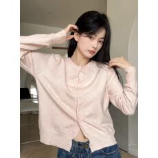 批发秋季2026新款长袖针织开衫女宽松显瘦休闲百搭<b class='q'>毛衣外套</b>短款上衣薄