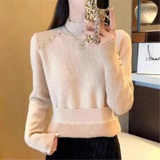 批发加绒半高领毛衣女加厚冬季一体绒高级感洋气保暖上衣<b class='q'>打底衫</b>女内搭