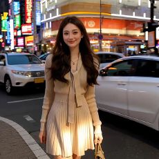 批发温柔风V领系带针织连衣裙女秋<b class='q'>冬</b>季新款修身显瘦气质千金感百褶裙