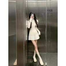 批发韩系学院风假两件针织衫半身裙子套装女2026<b class='q'>冬</b>设计感气质上衣短裙
