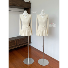 批发小香风气质千金学院风 假两件针织衫a字半身裙女秋冬韩系针织套装