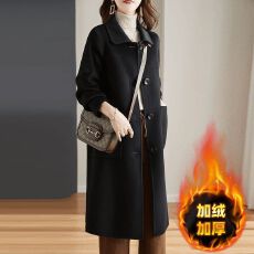 批发【加绒加厚】毛呢外套女士2026新款秋冬季保暖<b class='q'>中长款</b>过膝呢子大衣
