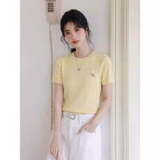 批发设计感<b class='q'>甜美</b>麻花针织短袖t恤女2026夏季新款设计感小众修身上衣薄