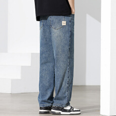 批发实拍2026春夏牛仔裤男直筒宽松长裤韩版潮流百搭男生牛仔裤