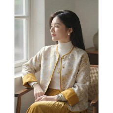 批发新中式国风唐装印花外套女春季2026新款高级感宽松开衫巨好看上衣