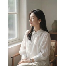 批发设计感白色醋酸衬衫女2026<b class='q'>春</b>季新款小众气质百搭长袖职业装上衣潮