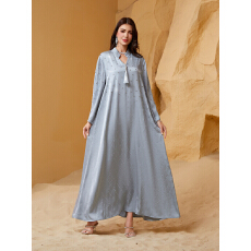 批发外贸跨境外贸女装穆斯林服饰镶钻星空优雅连衣<b class='q'>裙</b>长袍