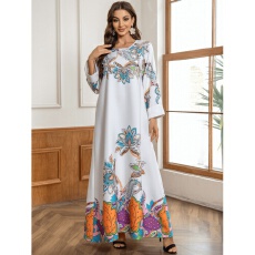 批发外贸中东跨境穆斯林长袍迪拜晚宴礼服女士连衣<b class='q'>裙</b>烫钻时尚