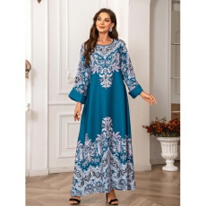 批发外贸中东欧美沙特穆斯林长袍独特刺绣连衣<b class='q'>裙</b>优雅女装