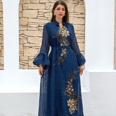 批发外贸中东穆斯林女装跨境电商热卖2026新品连衣裙东南亚迪拜长袍