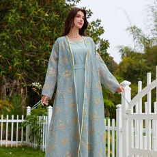 外贸穆斯林连衣裙中东跨境女装长袍两件套沙特迪拜