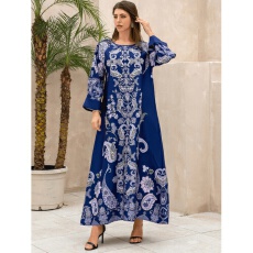 批发中东跨境外贸穆斯林长袍烫钻炮珠派对晚礼服女装铆钉