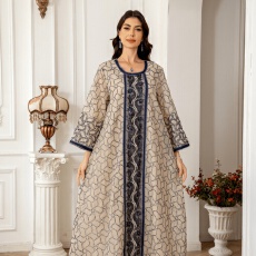 批发外贸中东<b class='q'>欧美</b>亚马逊跨境外贸穆斯林女士长袍时尚网纱连衣裙