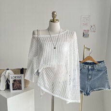 批发现有货 外搭罩<b class='q'>衫</b>女薄款长款慵懒<b class='q'>空调</b><b class='q'>衫</b>高级上衣长袖镂空针织<b class='q'>衫</b>