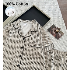 批发欧美休闲高级水墨<b class='q'>睡衣</b>女春秋纯棉短袖<b class='q'>全棉</b>柔软亲肤可外穿家居服