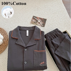 批发<b class='q'>纯棉</b>简约高级春秋季<b class='q'>睡衣</b>套装女款长袖长裤亲肤舒适可外穿家居服